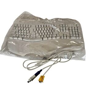 Vintage SK-6000 Ergonomic Keyboard PS/2 Serial Adapter Wired Split‎ Keypad Retro
